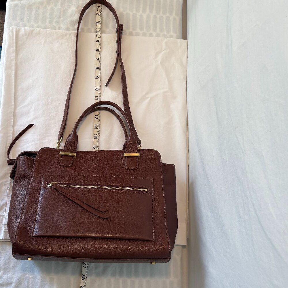 GiGI New York brown leather satchel purse with crossbody strap - Picture 10 of 14